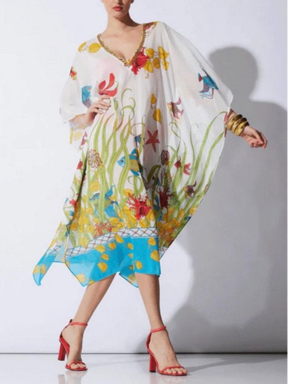 🌴✨ NWT Natori Aquatic Beaded Sheer Caftan | Retails @ $320... but, not here!✨🌴